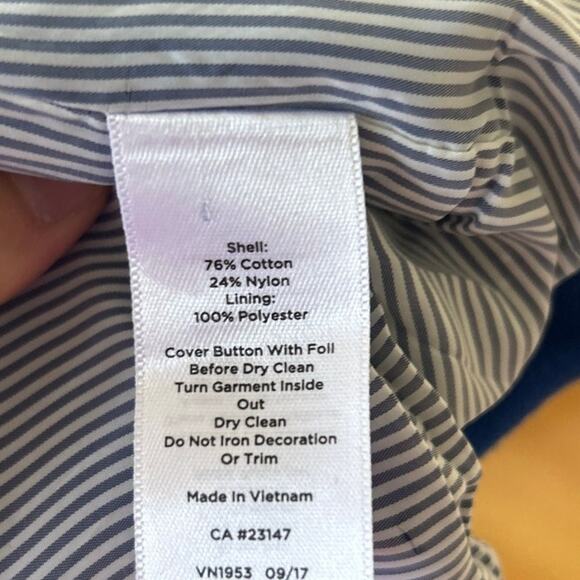 Talbots Cobalt Blue & Navy Aberdeen Cotton Two Button Blazer - Picture 5 of 7